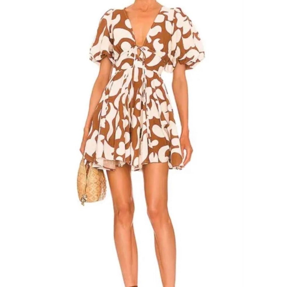 House of Harlow 1960 Floral Puff Sleeve Mini Dress